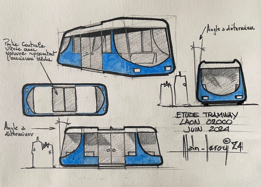 NéoTram de Laon - Croquis Alain Leroy